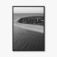 Cape May Point Black and White Fine Art Photo Print, New Jersey, Aerial Poster