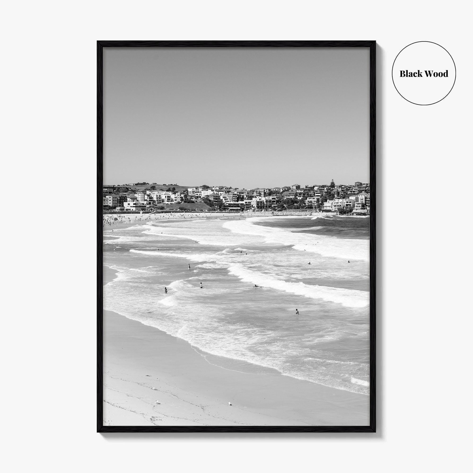 Bondi Beach Black and White Fine Art Photo Print, Sydney Australia Wall Decor Poster