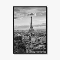 Paris Skyline Black and White Fine Art Photo Print, Eiffel Tower, France Poster