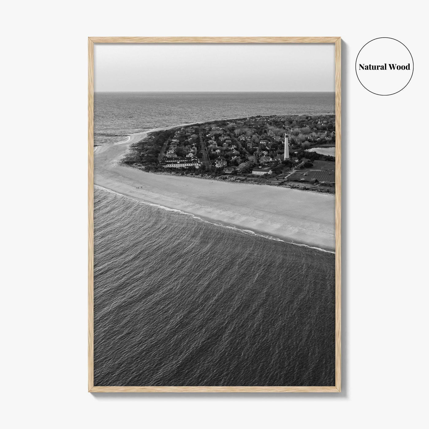 Cape May Point Black and White Fine Art Photo Print, New Jersey, Aerial Poster
