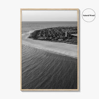 Cape May Point Black and White Fine Art Photo Print, New Jersey, Aerial Poster