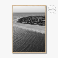 Cape May Point Black and White Fine Art Photo Print, New Jersey, Aerial Poster