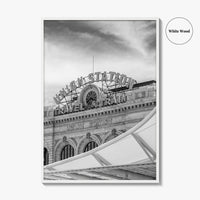 Denver Black and White Fine Art Photo Print, Union Station Colorado Poster