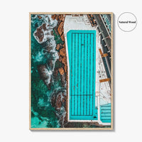 Bondi Beach Fine Art Photo Print, Icebergs Rockpool, Aerial Drone, Sydney NSW Australia Poster