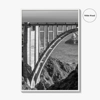 Bixby Creek Bridge Black and White Fine Art Photo Print, Big Sur, California Poster