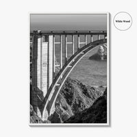 Bixby Creek Bridge Black and White Fine Art Photo Print, Big Sur, California Poster