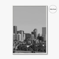 Denver Skyline Black and White Fine Art Photo Print, Panorama, Colorado Poster