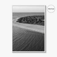 Cape May Point Black and White Fine Art Photo Print, New Jersey, Aerial Poster