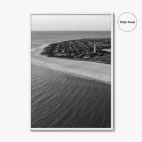 Cape May Point Black and White Fine Art Photo Print, New Jersey, Aerial Poster