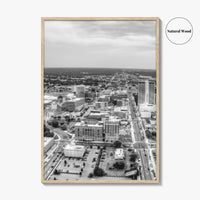 South Bend Skyline Black and White Fine Art Photo Print, Indiana Downtown Wall Poster