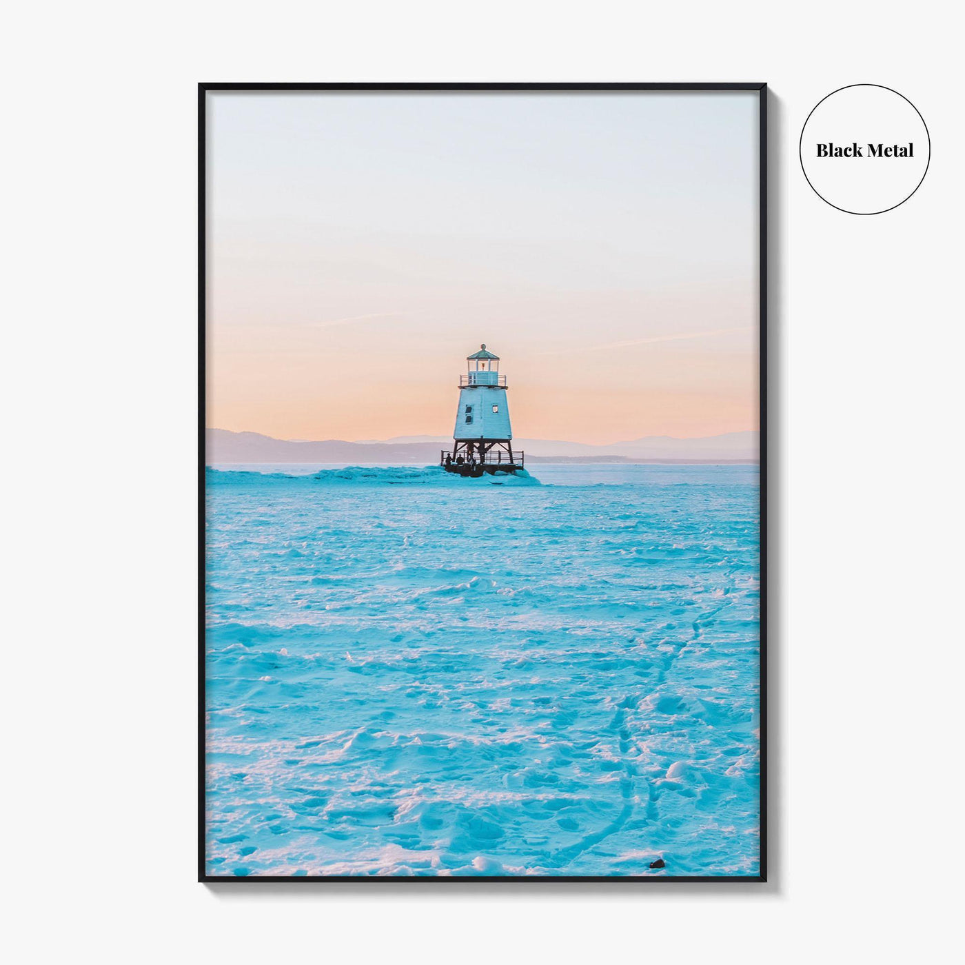 Burlington Vermont Fine Art Photo Print, Lake Champlain Breakwater, Winter, USA, Poster