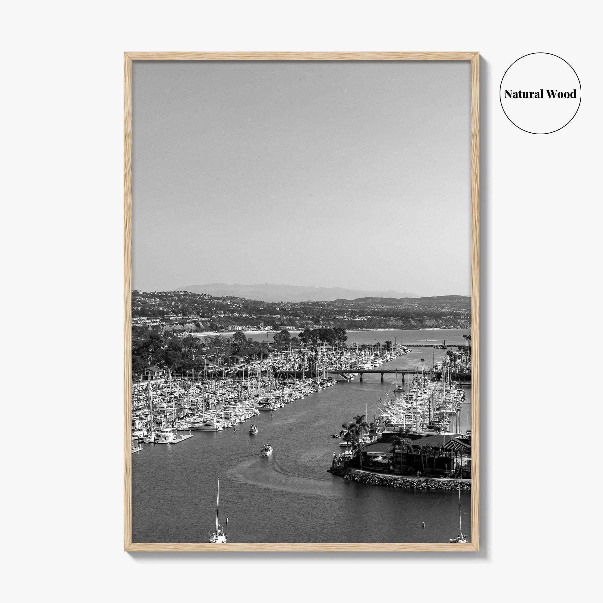 Dana Point Harbor Black and White Fine Art Photo Print, Orange County Poster