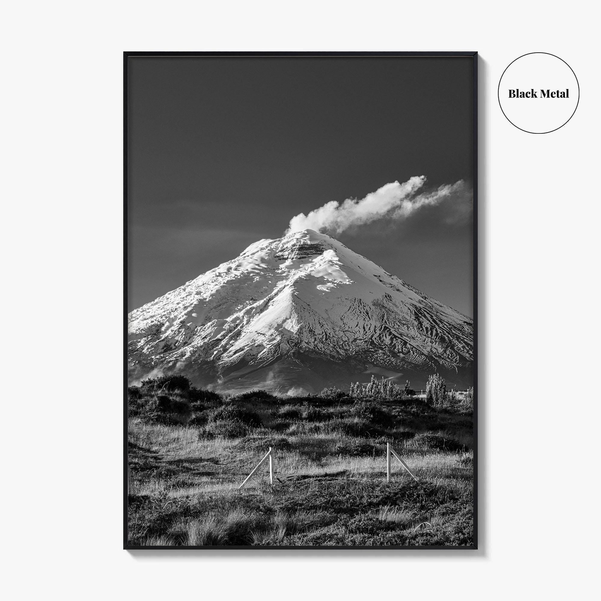 Cotopaxi Black and White Fine Art Photo Print, Volcano, Ecuador, Andes, National Park, Poster