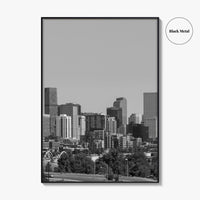 Denver Skyline Black and White Fine Art Photo Print, Panorama, Colorado Poster