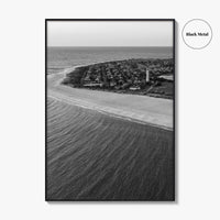 Cape May Point Black and White Fine Art Photo Print, New Jersey, Aerial Poster