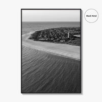 Cape May Point Black and White Fine Art Photo Print, New Jersey, Aerial Poster