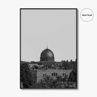 Jerusalem Skyline Black and White Fine Art Photo Print, Israel Wall Decor Poster