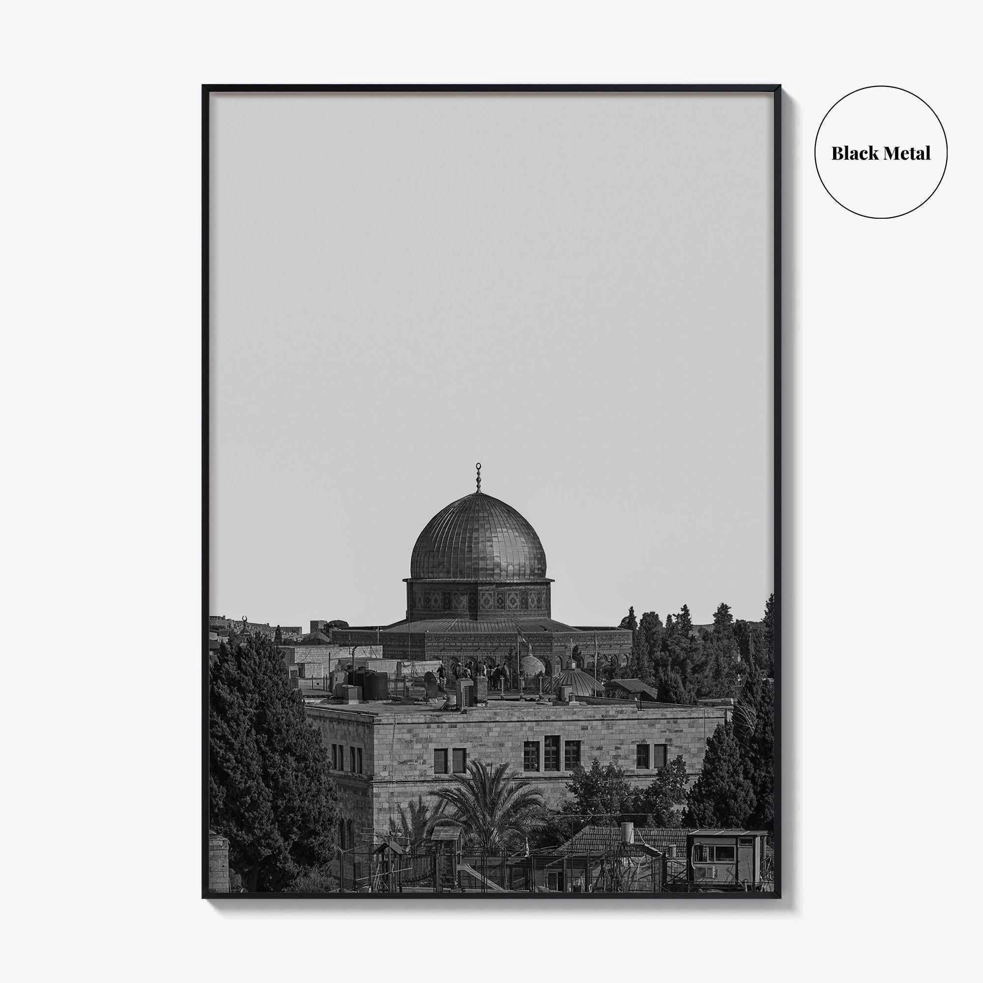 Jerusalem Skyline Black and White Fine Art Photo Print, Israel Wall Decor Poster