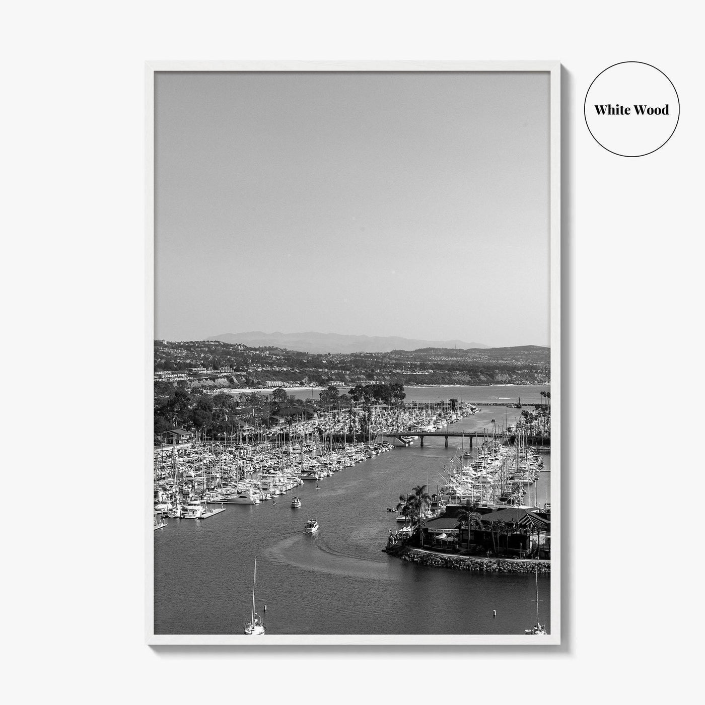 Dana Point Harbor Black and White Fine Art Photo Print, Orange County Poster