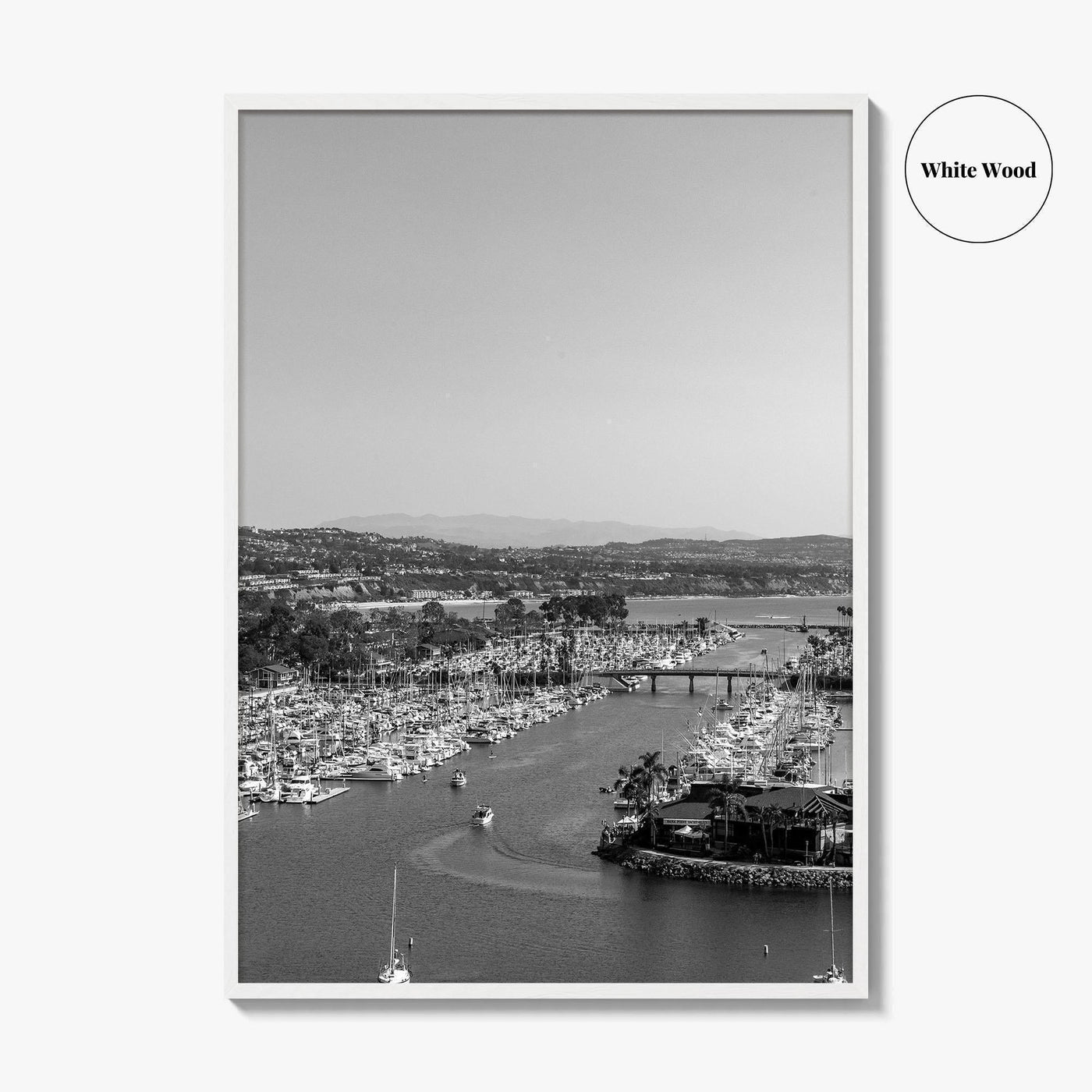Dana Point Harbor Black and White Fine Art Photo Print, Orange County Poster