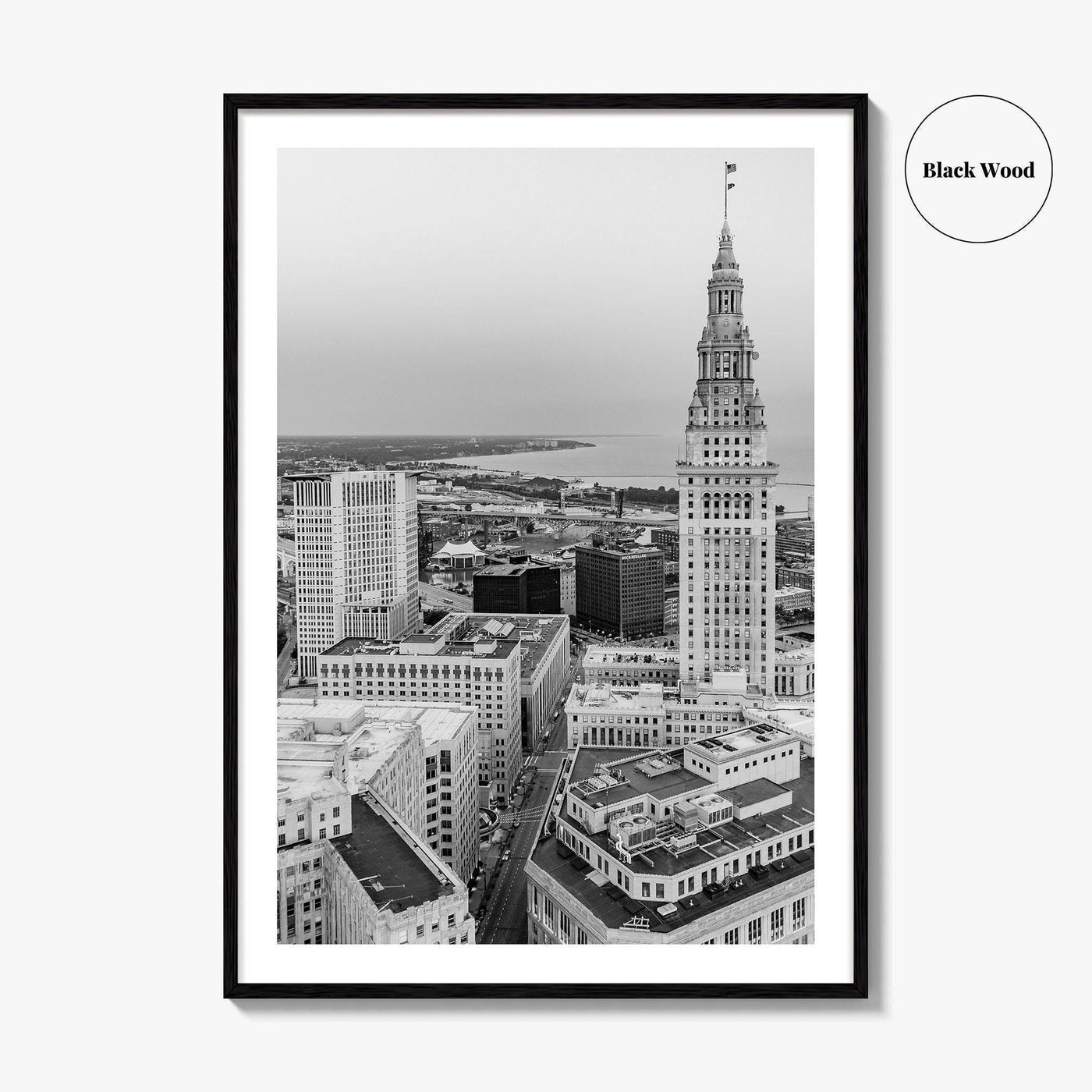 Cleveland Black and White Fine Art Photo Print, Ohio Landscape Poster