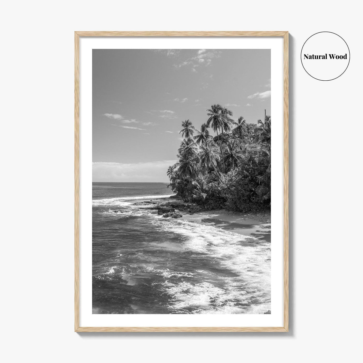 Costa Rica Black and White Fine Art Photo Print, Manzanillo Caribbean Puerto Viejo Poster