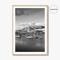Torquay Black and White Fine Art Photo Print, Inner Harbour Devon England Torbay Poster