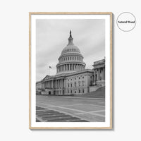 Washington DC Black and White Fine Art Photo Print, US Capitol, Wall Decor Poster