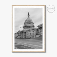 Washington DC Black and White Fine Art Photo Print, US Capitol, Wall Decor Poster