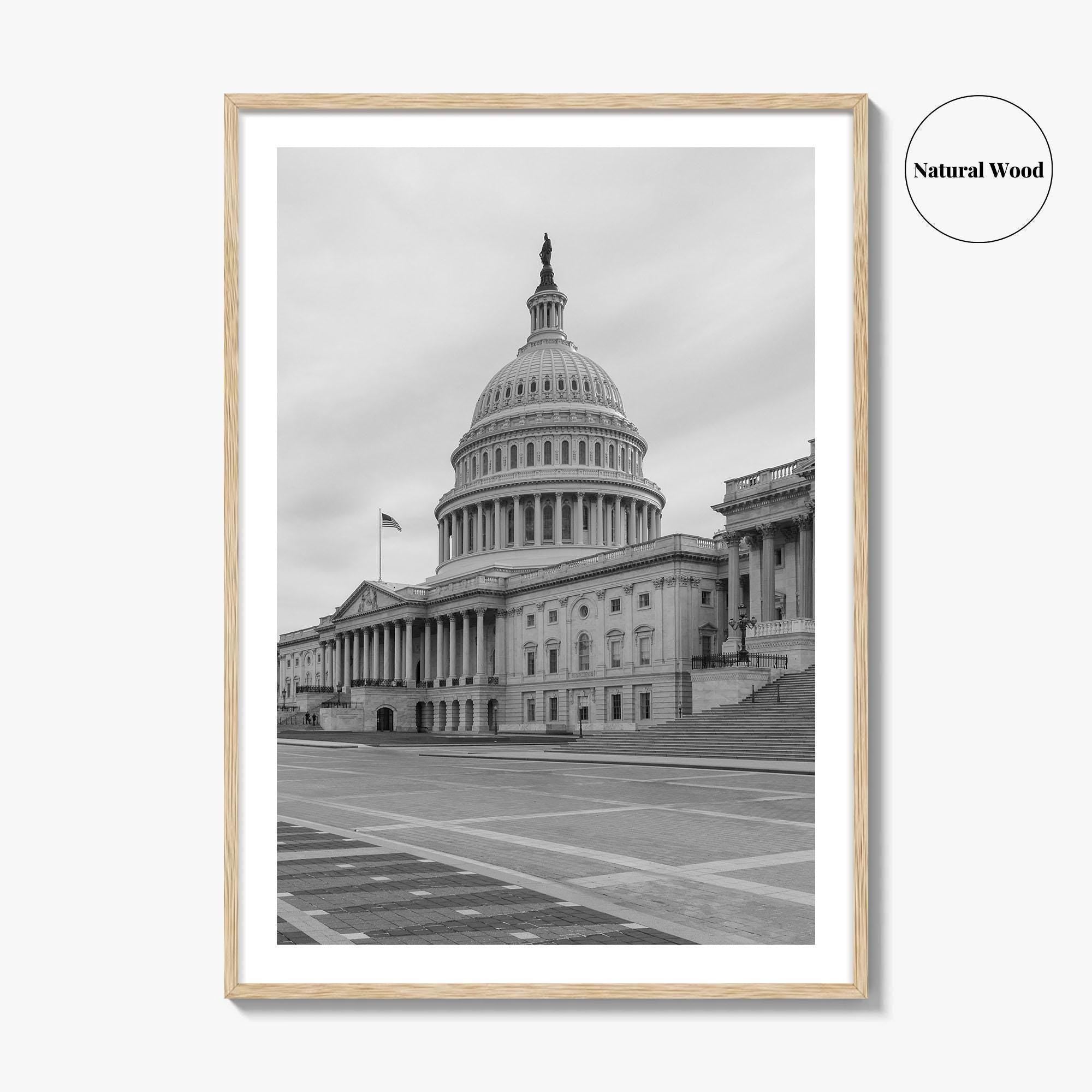 Washington DC Black and White Fine Art Photo Print, US Capitol, Wall Decor Poster