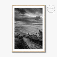 Encinitas Black and White Fine Art Photo Print, San Elijo State Beach, California Poster