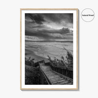 Encinitas Black and White Fine Art Photo Print, San Elijo State Beach, California Poster