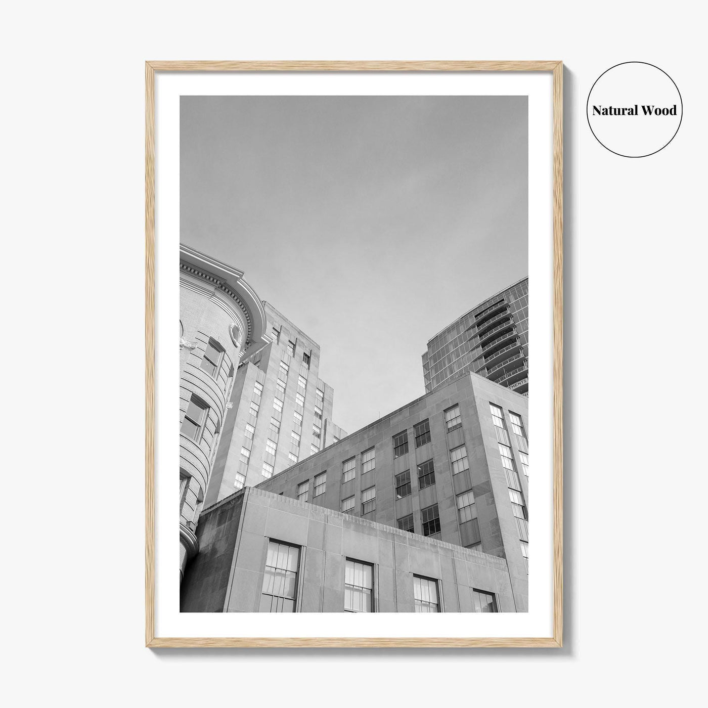 Durham NC Skyline Black and White Fine Art Photo Print, Wall Poster, USA