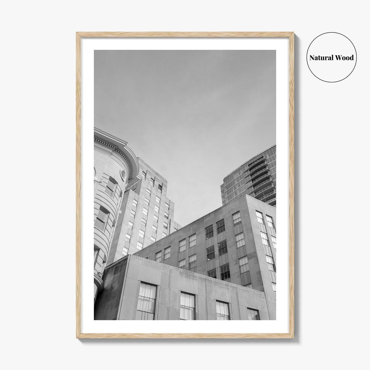 Durham NC Skyline Black and White Fine Art Photo Print, Wall Poster, USA