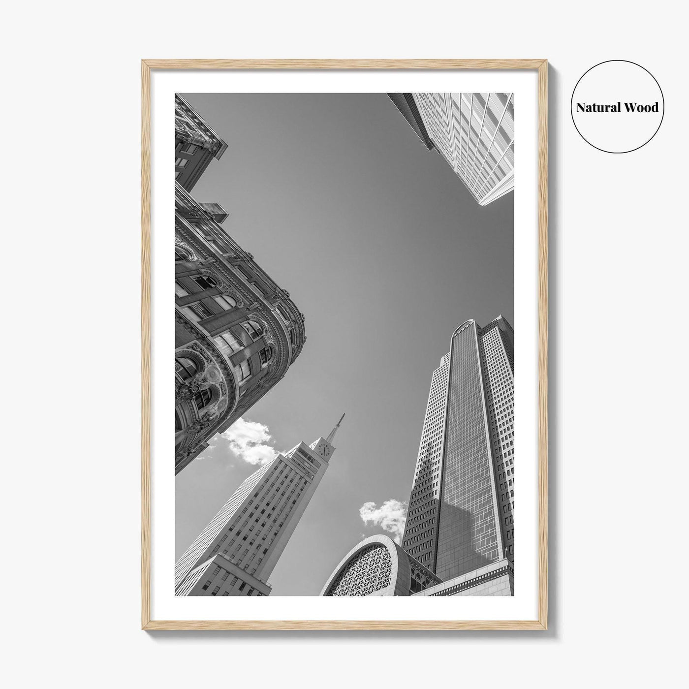 Dallas Skyline Black and White Fine Art Photo Print, Downtown Texas Poster