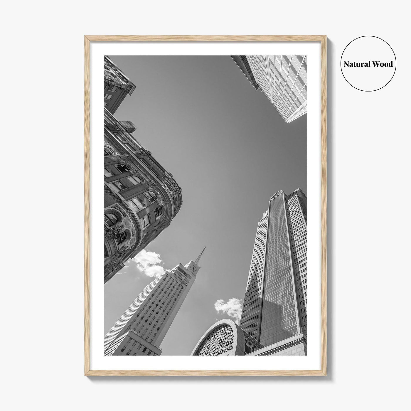 Dallas Skyline Black and White Fine Art Photo Print, Downtown Texas Poster