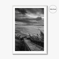 Encinitas Black and White Fine Art Photo Print, San Elijo State Beach, California Poster