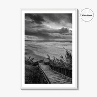 Encinitas Black and White Fine Art Photo Print, San Elijo State Beach, California Poster