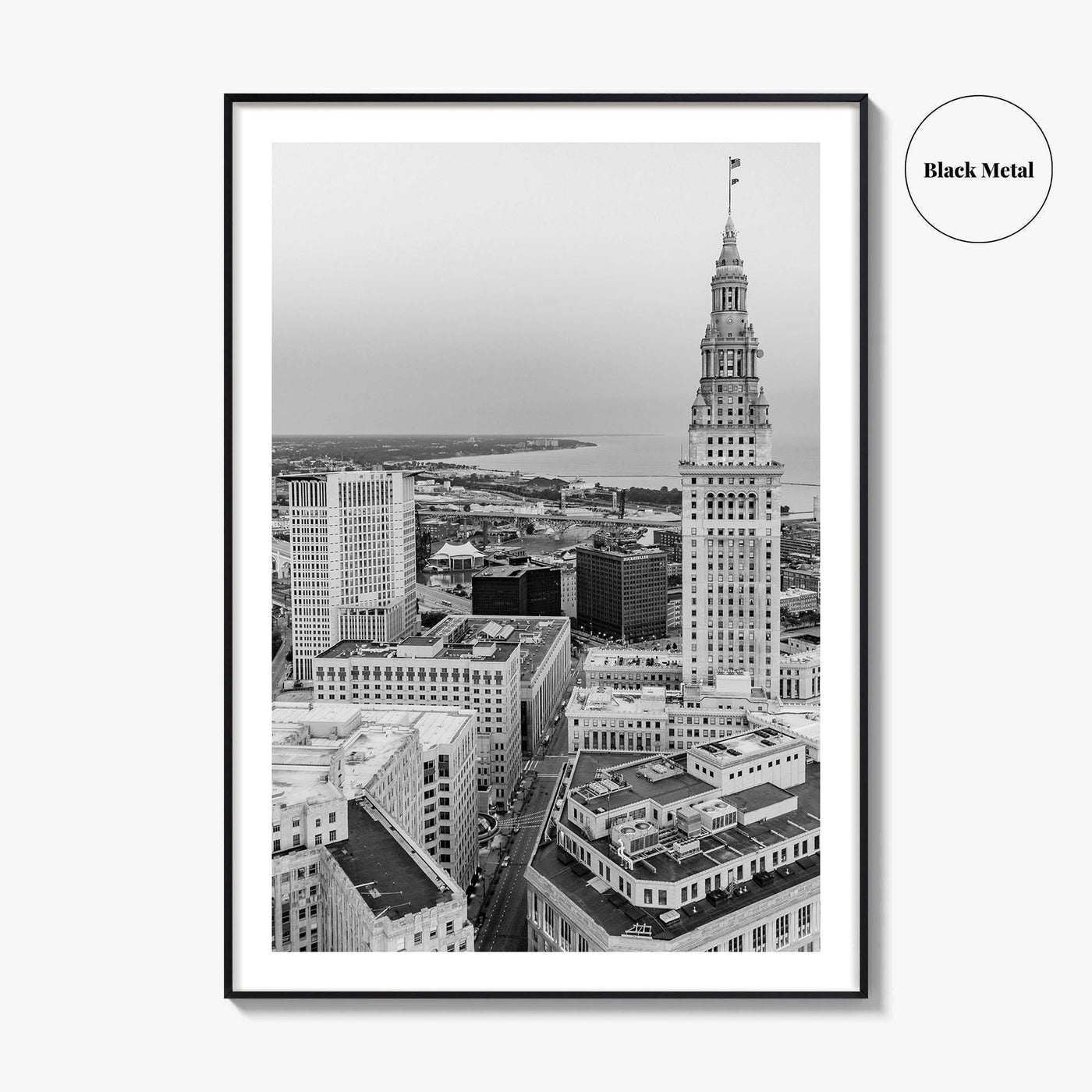 Cleveland Black and White Fine Art Photo Print, Ohio Landscape Poster