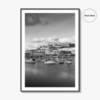 Torquay Black and White Fine Art Photo Print, Inner Harbour Devon England Torbay Poster