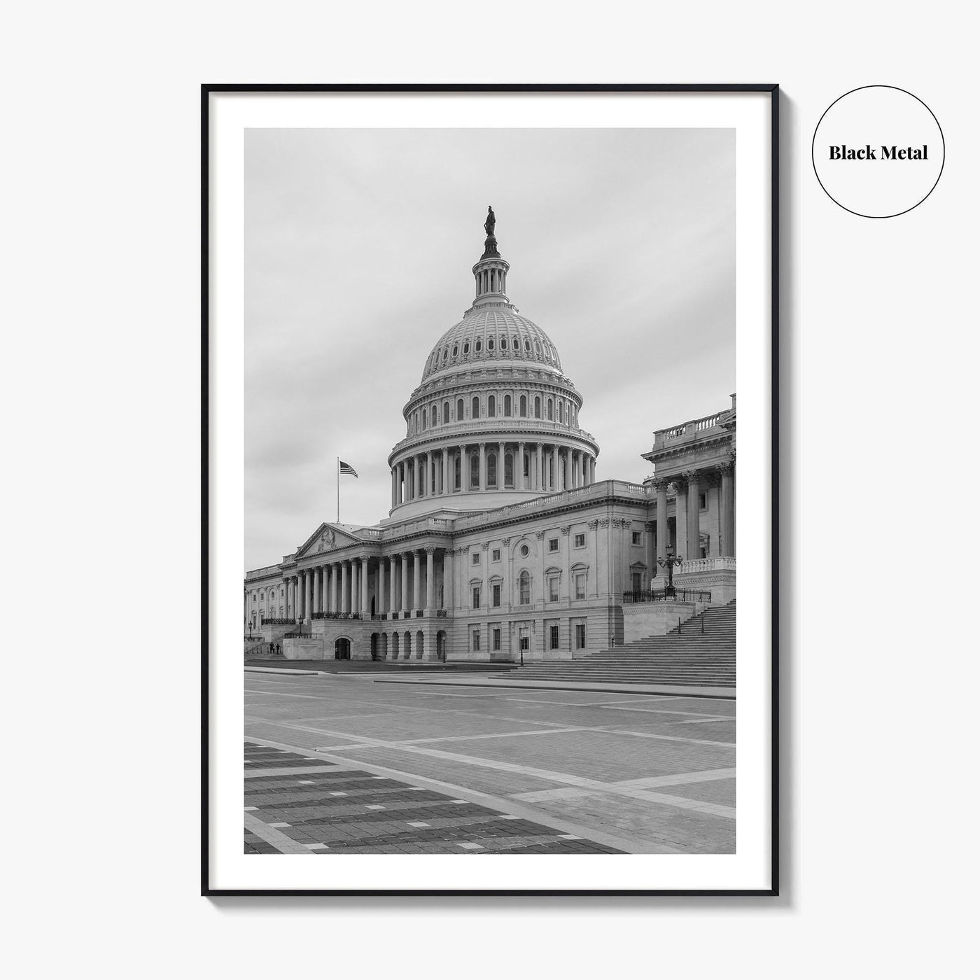 Washington DC Black and White Fine Art Photo Print, US Capitol, Wall Decor Poster