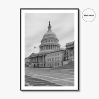 Washington DC Black and White Fine Art Photo Print, US Capitol, Wall Decor Poster