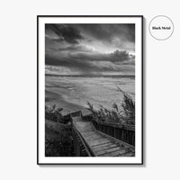 Encinitas Black and White Fine Art Photo Print, San Elijo State Beach, California Poster