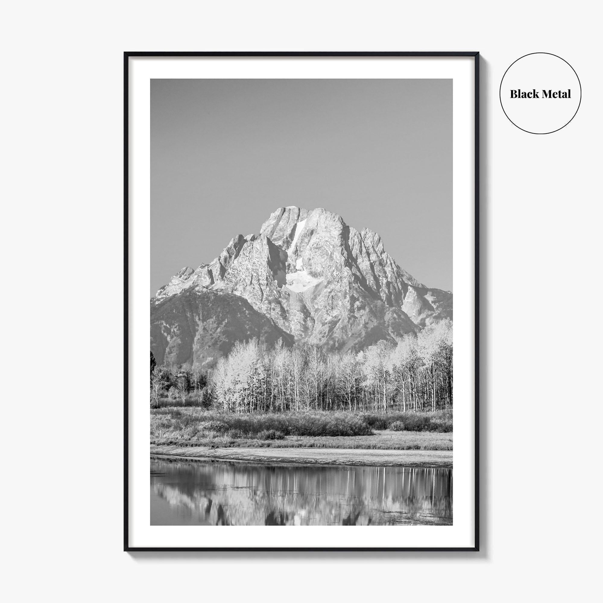 Grand Teton National Park Black and White Fine Art Photo Print, Jackson Hole WY