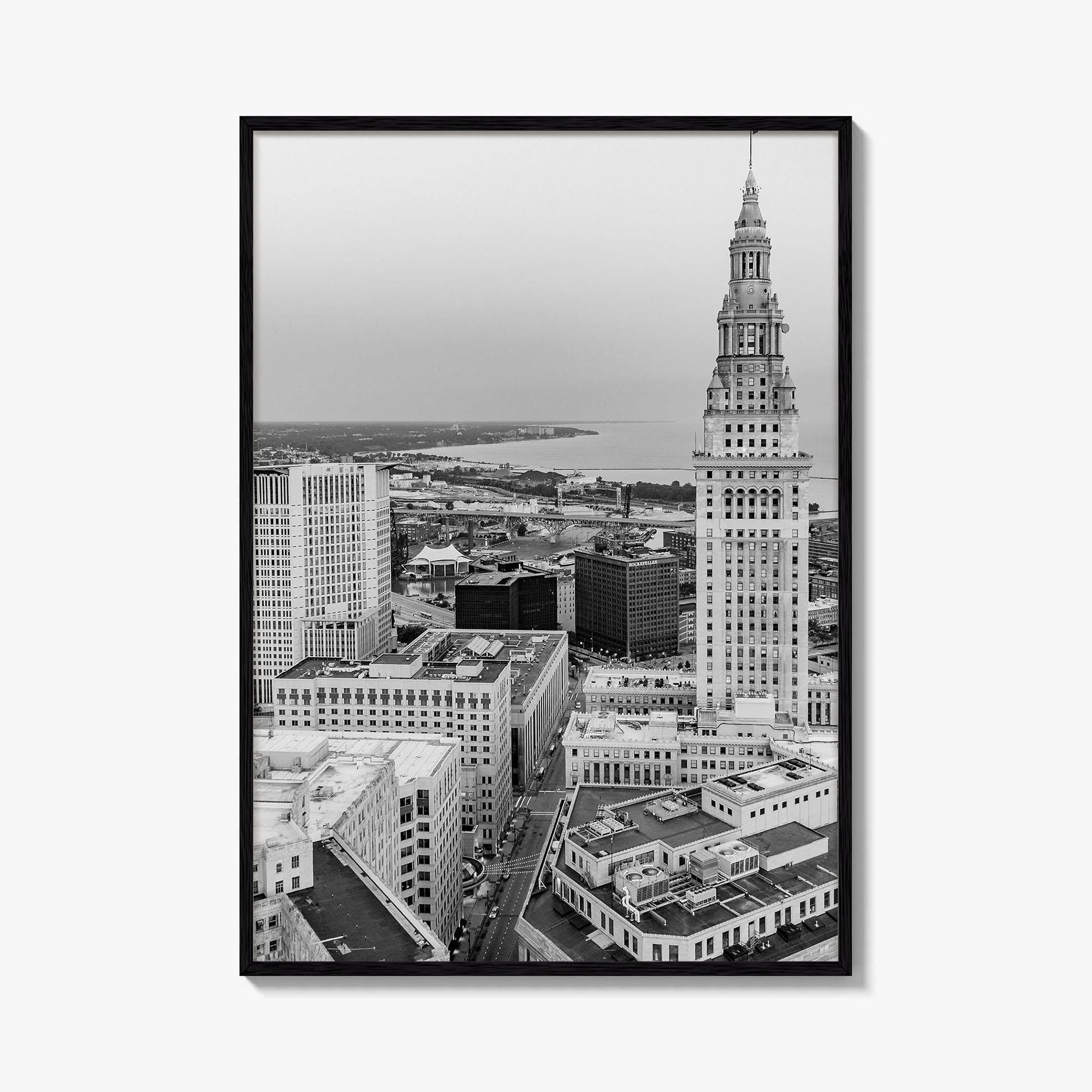 Cleveland Black and White Fine Art Photo Print, Ohio Landscape Poster