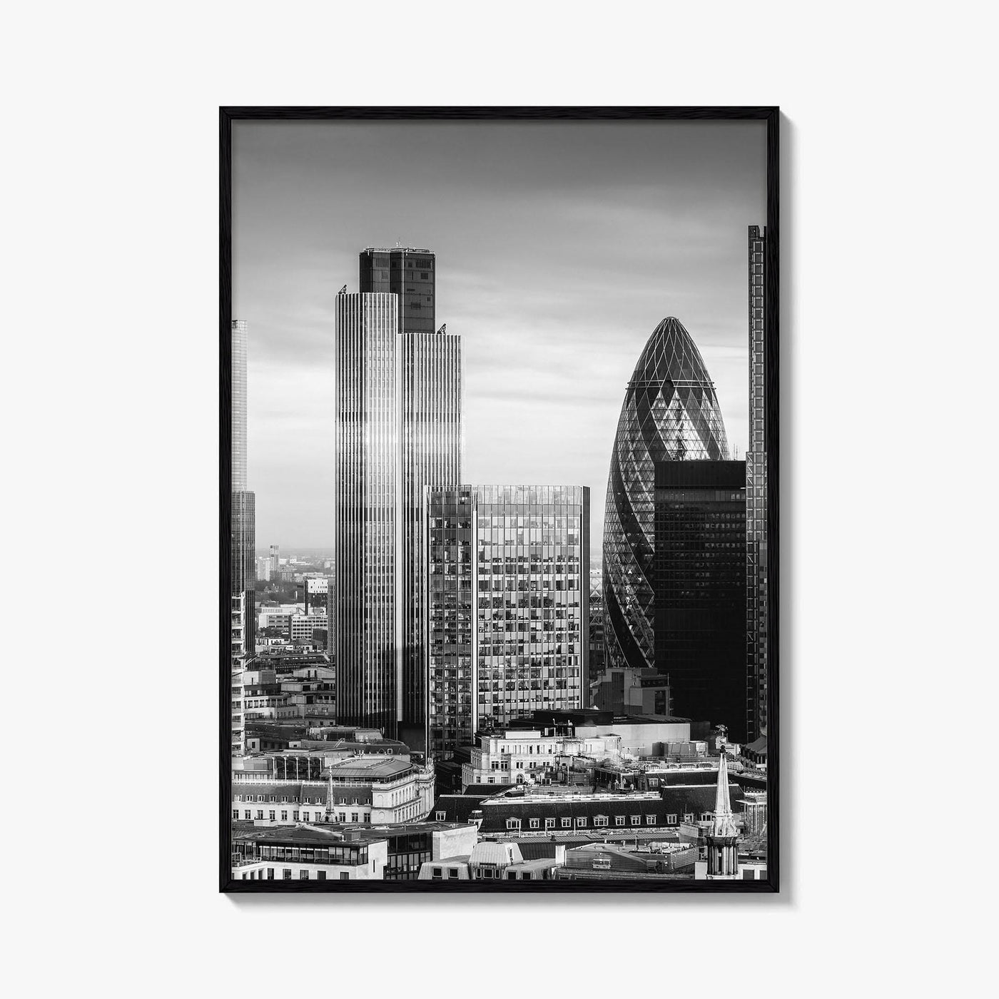 London Skyline Black and White Fine Art Photo Print, England Poster, Financial District