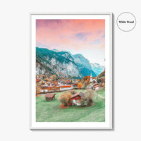 Lauterbrunnen Fine Art Photo Print, Staubbach Waterfall, Swiss Alps, Switzerland, Wall Art
