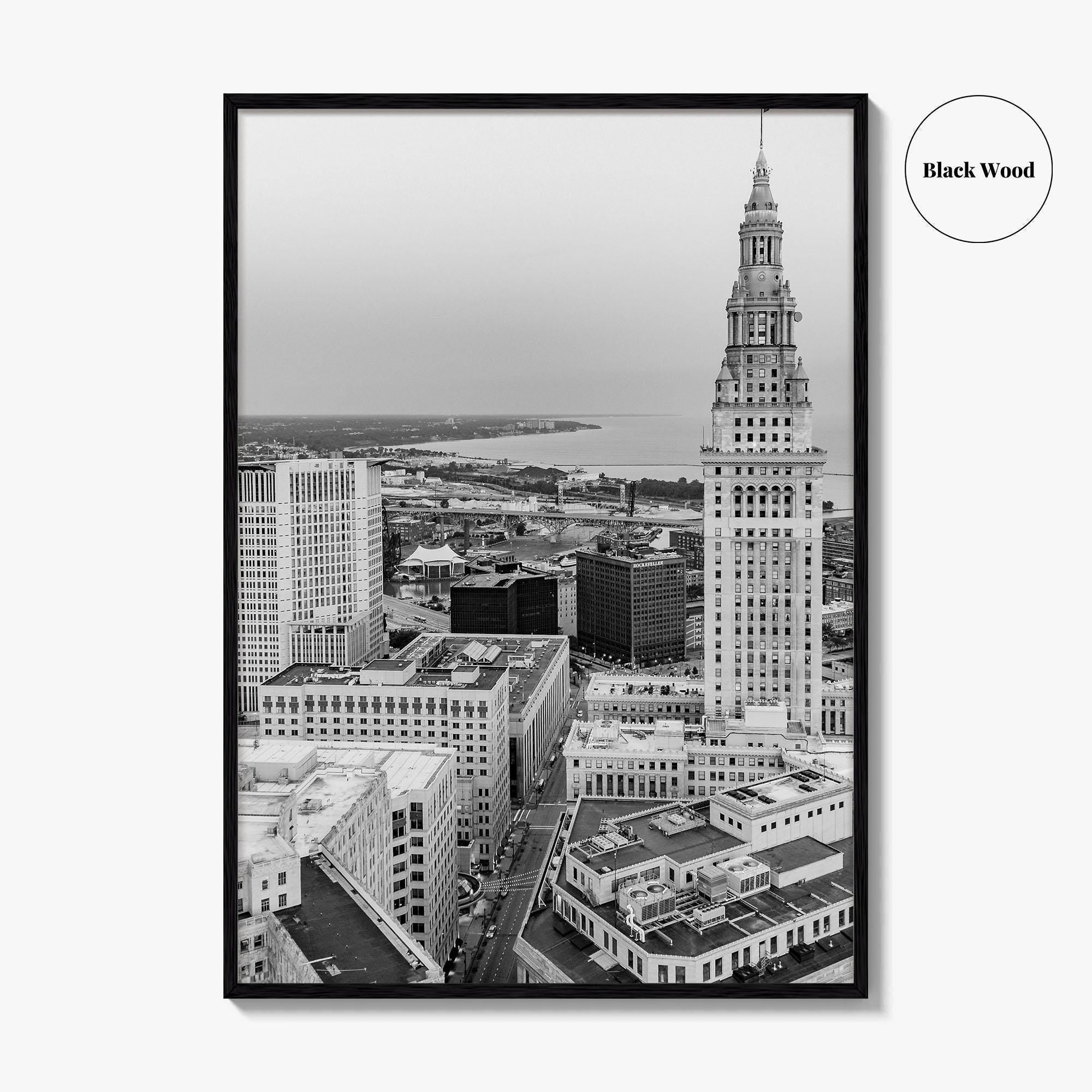 Cleveland Black and White Fine Art Photo Print, Ohio Landscape Poster