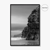 Ballybunion Beach Black and White Fine Art Photo Print, County Kerry Ireland, Cliffs Poster
