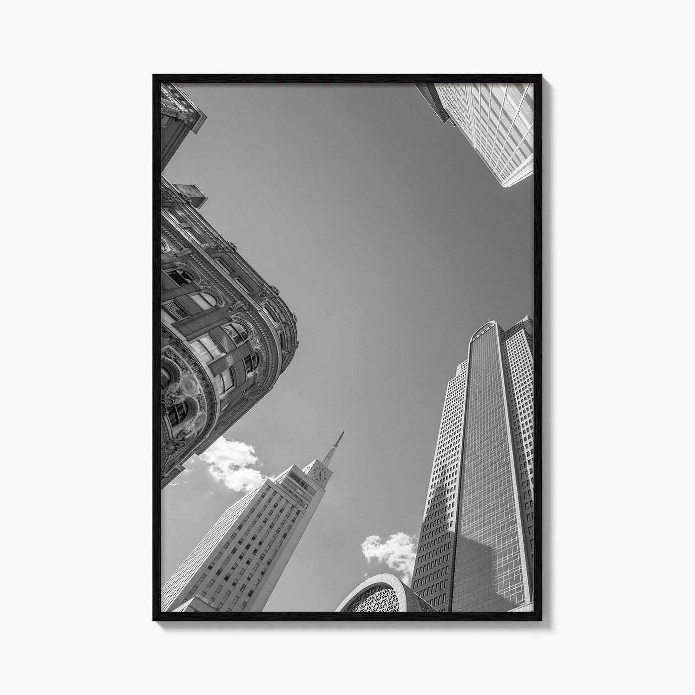 Dallas Skyline Black and White Fine Art Photo Print, Downtown Texas Poster